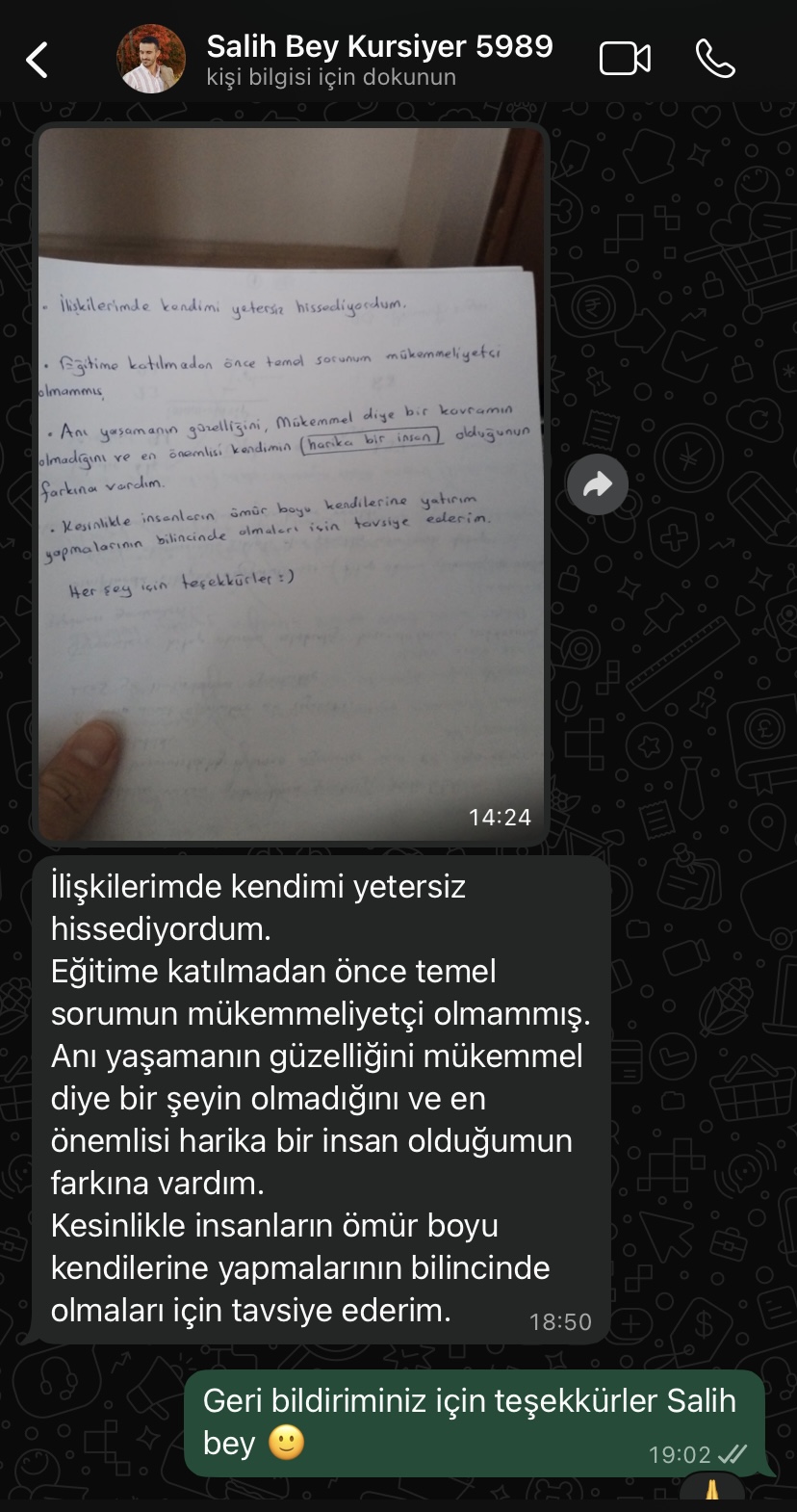 Danışan geri bildirimi